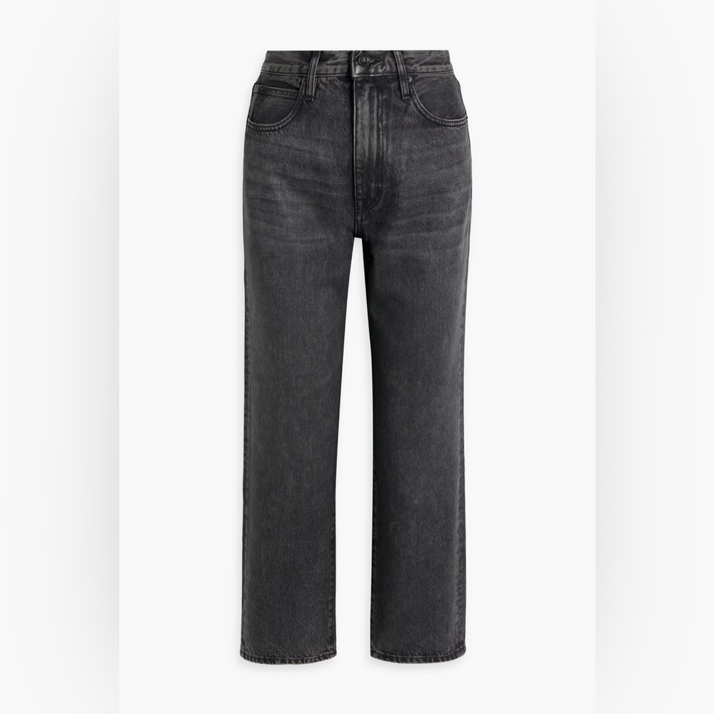 Black Cropped Ankle Jeans with Reinforced Waistband